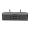 Castello Usa Thames 60-inch Black Vanity Set with Gray Top and Black Handles CB-MC-60BLK-BL-20146-GR - alternate 1